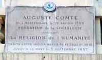 Plaque for Auguste Comte