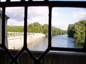 View through window over river Cher