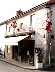 Village street at Christmas time